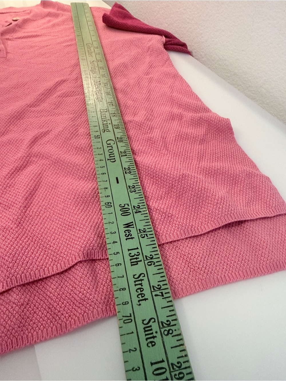 Women’s Pink Colorblock V-Neck Henley Sweater - Picture 6 of 6